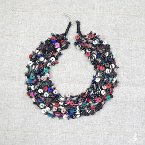 6637 grafitowy, kolorowy naszyjnik; kolia