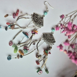 Kolczyki  kolorowe zwariowane masa perłowa