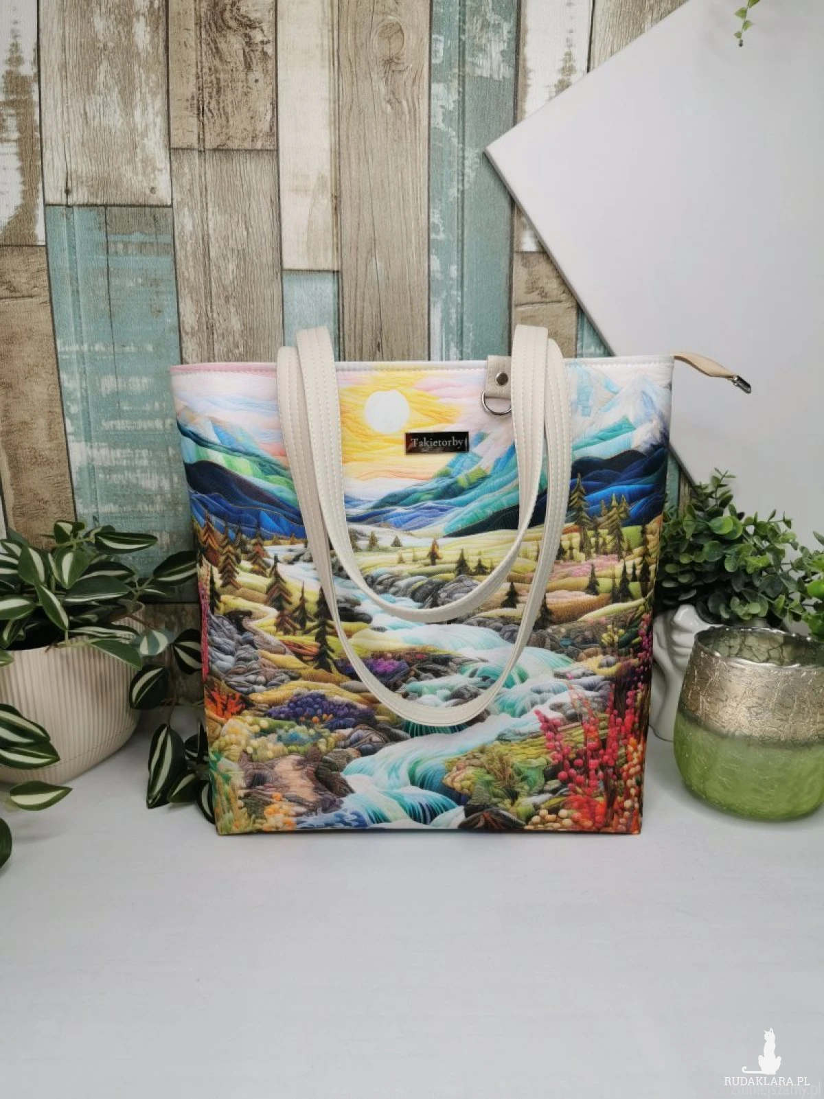 Torebka damska shopper bag torebka na ramię zamykana - pejzaż 5