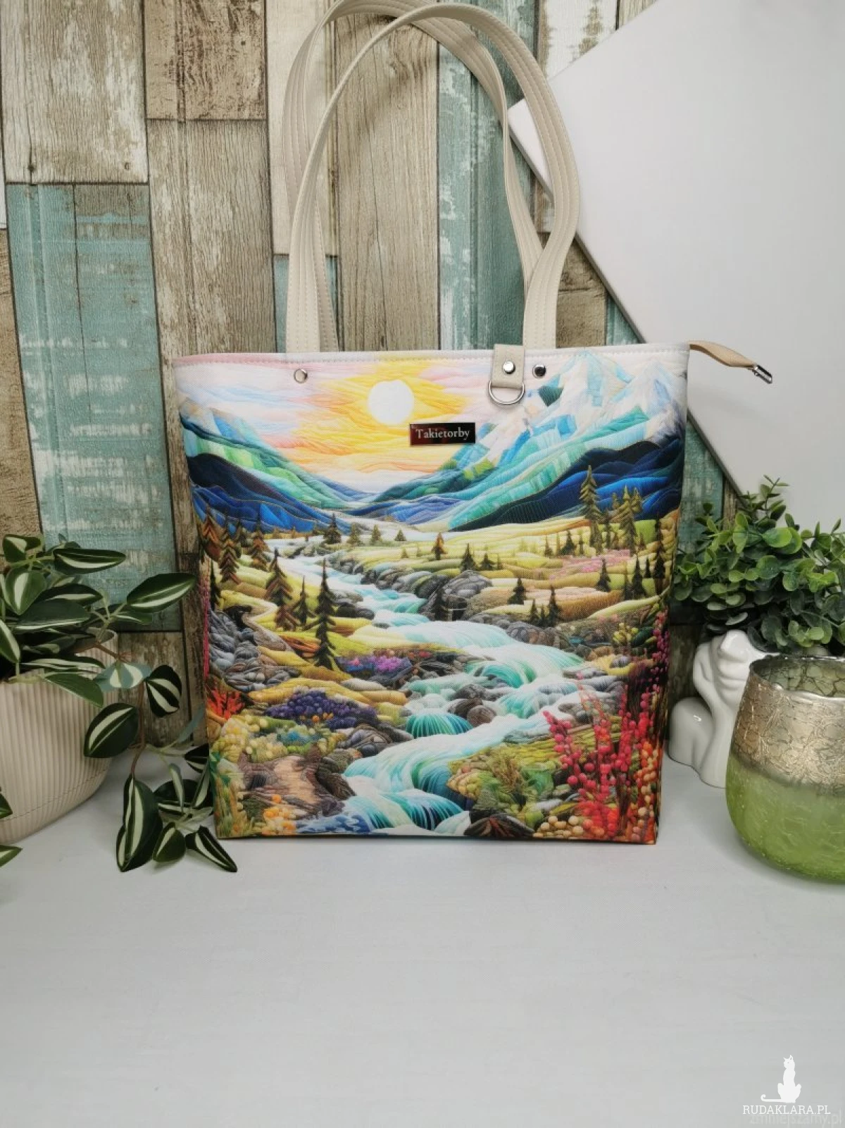 Torebka damska shopper bag torebka na ramię zamykana - pejzaż 5