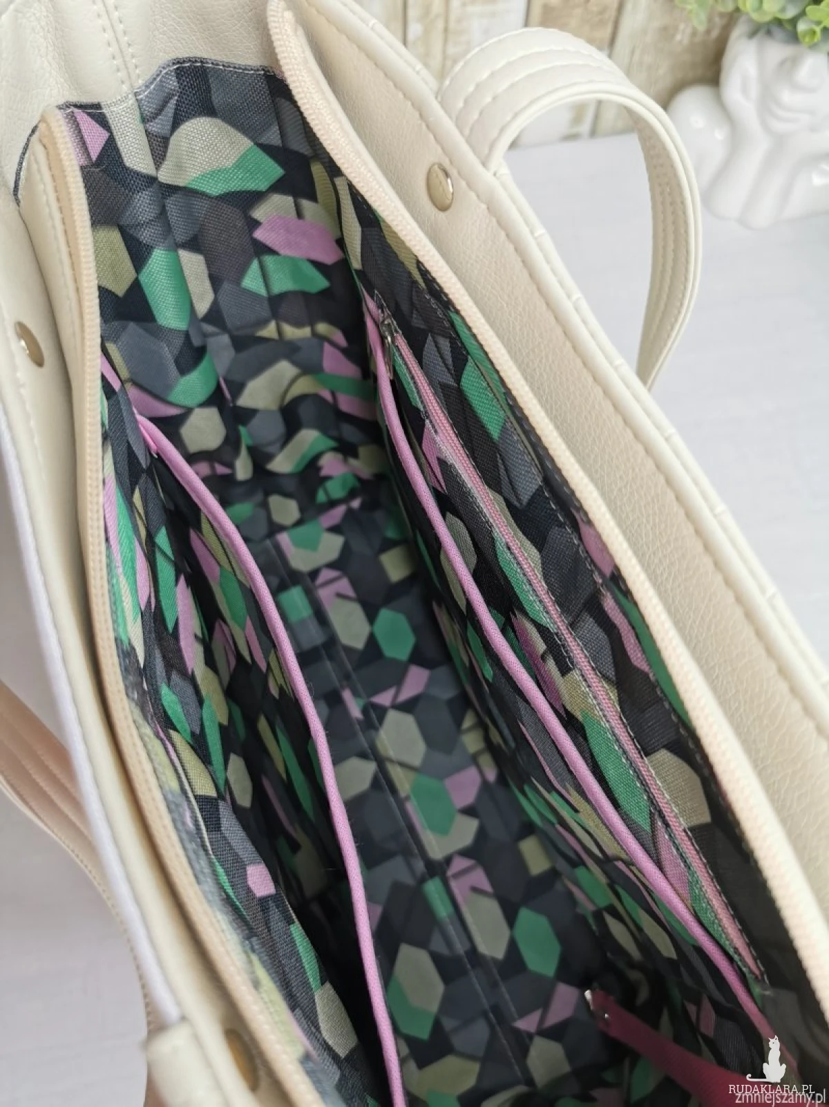 Torebka damska shopper bag torebka na ramię zamykana - pejzaż 6