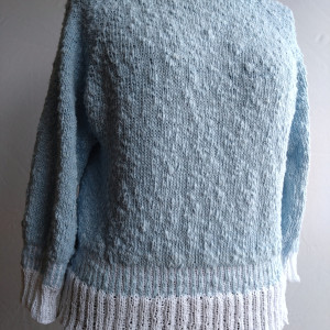 Błękity-damska bluzka#bawełniany reglan#rękawy 3/4#