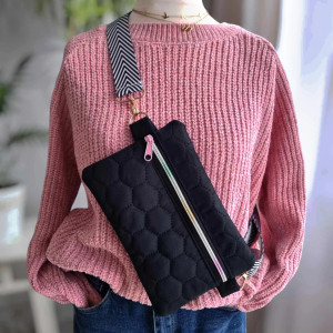 Nerka saszetka damska pikowana czarna NS06-S003