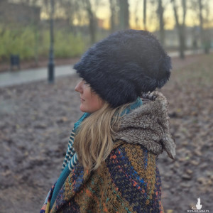 Futrzana  sztuczne futro czapka