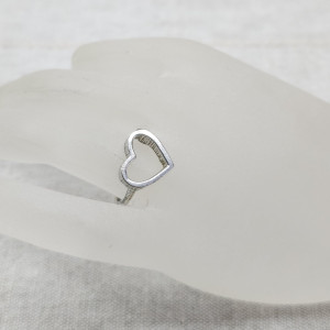 148. Pierścionek srebrny vintage, serce, pierścionek regulowan