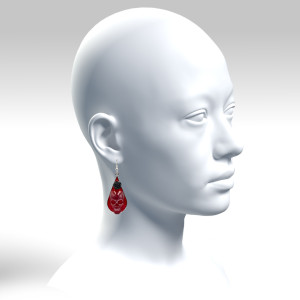 Kolczyki gotyckie z żywicy z czaszką 029