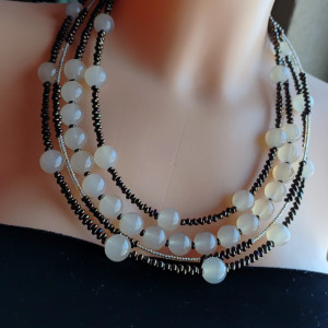 Naszyjnik Korale Kulki mleczne Duże Biżuteria Unikat nasz25.3