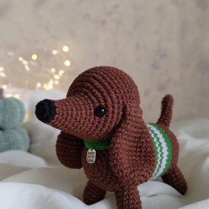 Maskotka jamniczek, Zabawka piesek, Prezent dla dziecka