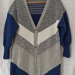 Kardigan oversize szarości w granacie