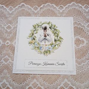 Kartka komunijna dla chłopca