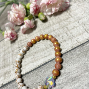 Bransoletka jadeit i howlit