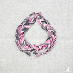 5774 kolorowy naszyjnik; boho naszyjnik; lekki, efektowny; naszyjnik warkocz