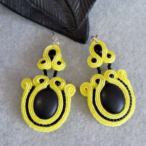 Kolczyki czarne słoneczka