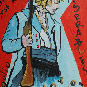 obraz ręcznie malowany portret enjolras nędznicy les miserables