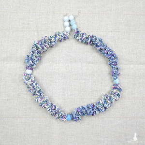 6575 kolorowy, lekki, włóczkowy naszyjnik; boa