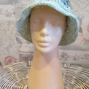 Wiosenny kapelusz szydełkowy handmade * Nowy * Boho * Retro * Vintage *