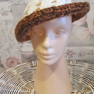 Wiosenny kapelusz szydełkowy handmade * Nowy * Boho * Retro * Vintage *