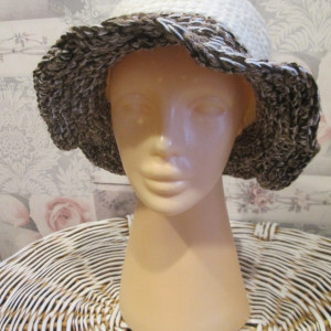 Wiosenny kapelusz szydełkowy handmade * Nowy * Boho * Retro * Vintage *