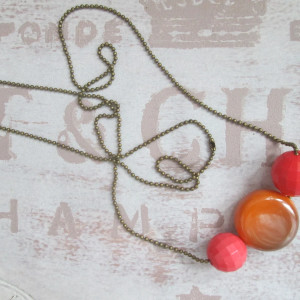 Nowa*Sztuczna biżuteria handmade *Naszyjnik kulkowy z zawieszkami *