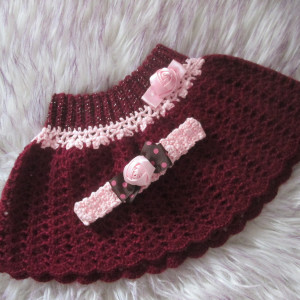 Nowa szydełkowa spódniczka z opaską * Handmade *