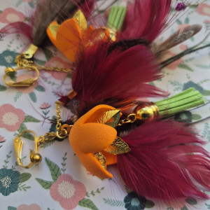 klipsy piora kwiaty boho