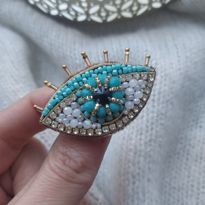 Broszka turkusowe oko