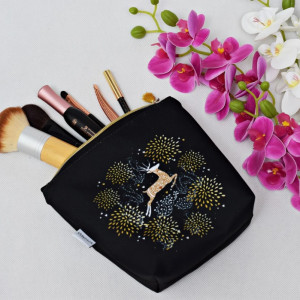 Kosmetyczka damska etui do torebki wodoodporna mała kosmetyczka organizer renifer