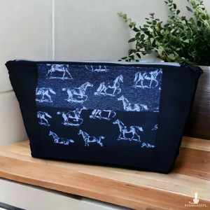 Kosmetyczka damska etui do torebki wodoodporna duża kosmetyczka organizer konie