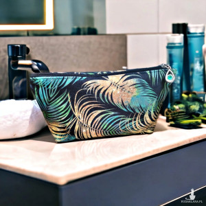 Kosmetyczka damska welurowa etui do torebki organizer do torby duża kosmetyczka pióra