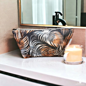 Kosmetyczka damska welurowa etui do torebki organizer do torby duża kosmetyczka pióra