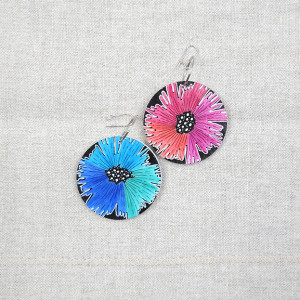 6588 kolorowe, niepowtarzalne, duże, dwustronne kolczyki; 4 w 1;