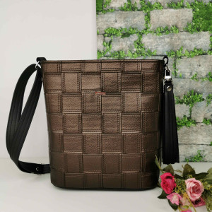 Torebka listonoszka torebka damska na ramię ekoskóra - kolor miedziany