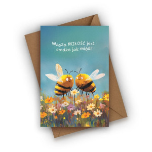 Kartka ślubna- Wasza miłość jest słodka jak miód!
