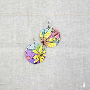 6541 kolorowe, niepowtarzalne, duże, dwustronne kolczyki; 4 w 1;