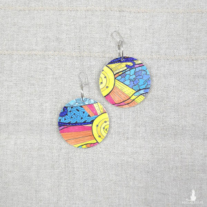 6582 kolorowe, niepowtarzalne, duże, dwustronne kolczyki; 4 w 1;