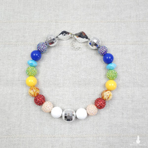 6327 kolorowe, tęczowe, błyszczące, duże korale