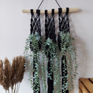 Makrama kwietnik pleciony potrójny