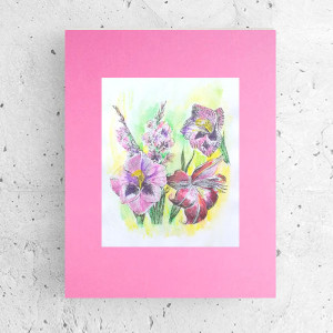 retro plakat A3, retro grafika na ścianę, 30x40 plakat z kwiatami, botaniczny plakat do domu, kwiatki plakat A3, vintage obrazek z kwiatkami