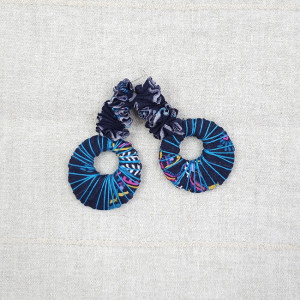 6283 granatowe, kolorowe kolczyki; styl etniczny