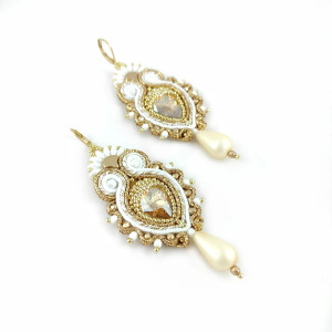 Kolczyki ślubne sutasz Tajemniczy Ogród