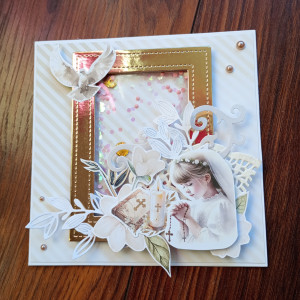 Kartka komunijna z personalizacją i życzeniami