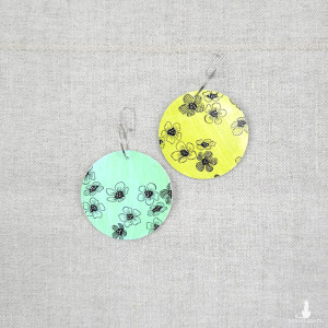 6515 kolorowe, niepowtarzalne, duże, dwustronne kolczyki; 4 w 1;