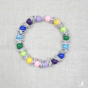 6419 kolorowy, tęczowy, pastelowy naszyjnik; kolia