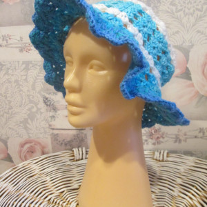 Wiosenny kapelusz szydełkowy handmade * Nowy * Boho * Retro * Vintage *