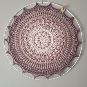 Mandala ombre "Gardena Mini" na metalowej obręczy - Średnica 40 cm
