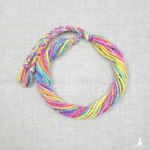 5931 kolorowy, tęczowy, włóczkowy naszyjnik; melanż