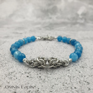 Bransoletka chainmaille - jadeit