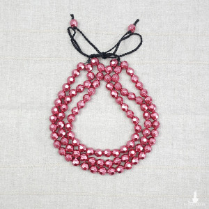 6367 czerwony naszyjnik, korale; czerwony cyklamen