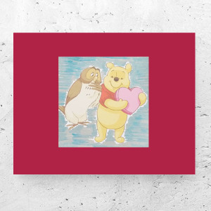 bajkowy plakat A4, kolorowy plakat dla dzieci, Kubuś Puchatek plakat 21x30, plakat z Kubusiem Puchatkiem, fajny plakat do dziecięcego pokoju, miś plakat na ścianę, obrazek z Puchatkiem