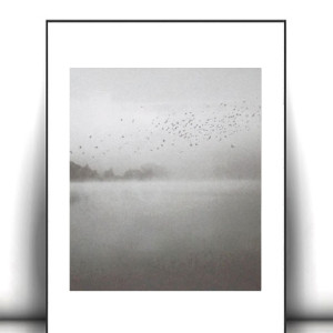 czarno biały plakat na ścianę, skandynawski plakat A4, biało czarny plakat z pejzażem, szary plakat do domu, pejzaż plakat 21x30